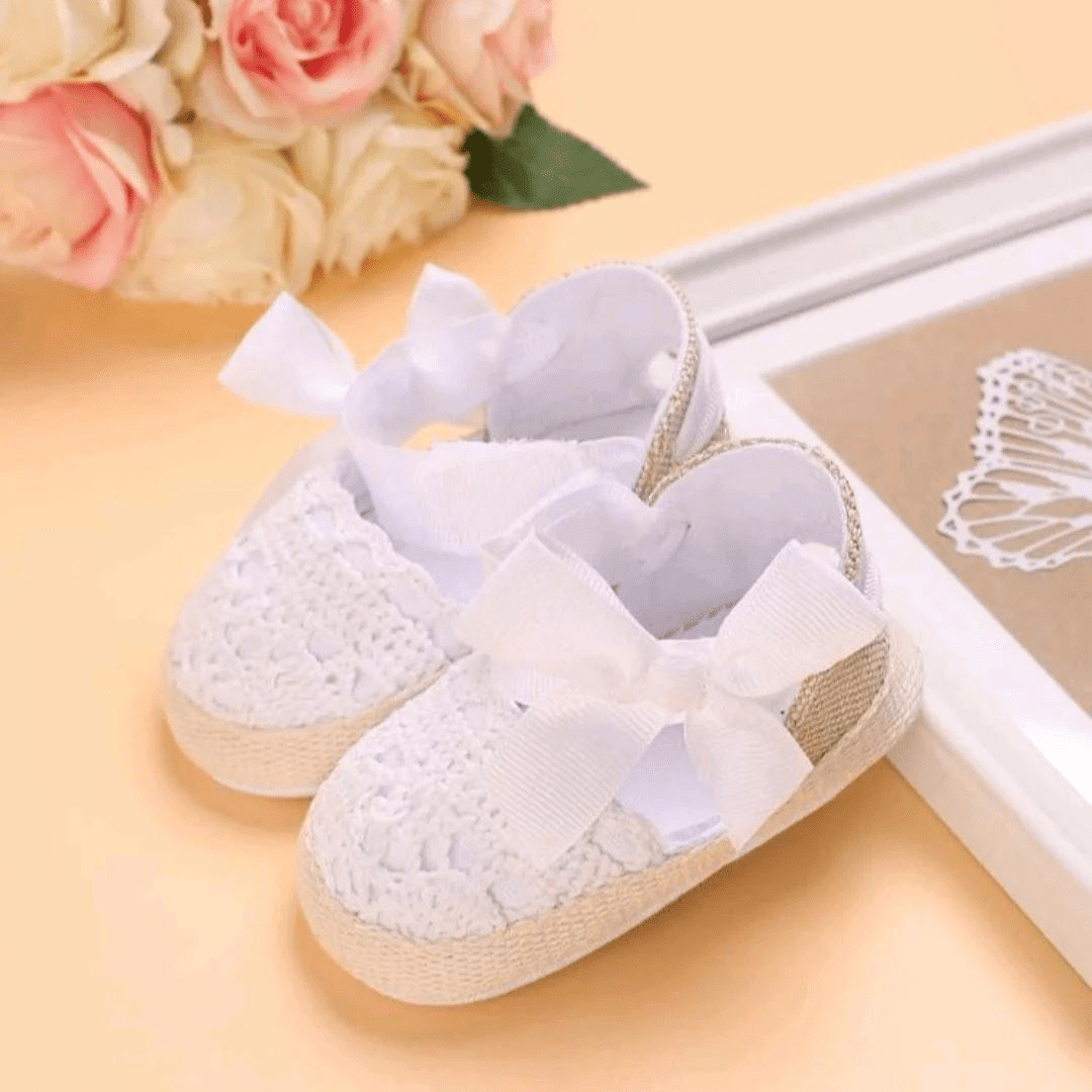 White Crochet Lace Bowknot Sandals