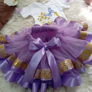 Lavender and Gold Baby Girl Tutu Outfit