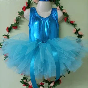 Blue Tutu Dress with Satin Set for Baby Girls