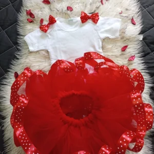 Classic Red Polka Dot Tutu Set with Hair Bow