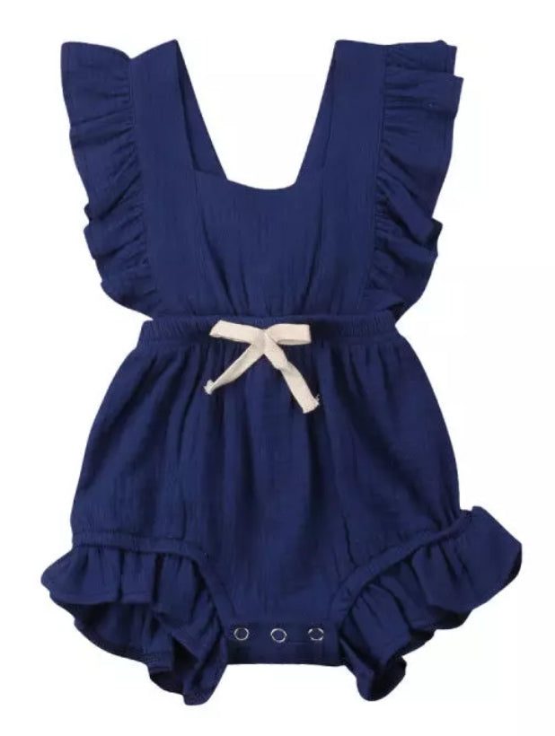 Navy Cotton Romper #1000200